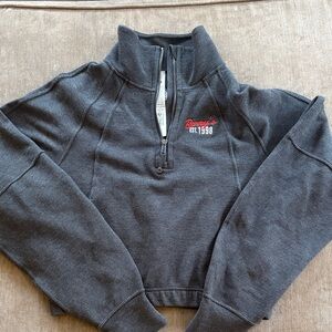 Lululemon Scuba Cropped Funnel-Neck Half Zip Waffle, Grey, Size M